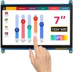 Besomi Electronics 7-Inch High-Definition IPS Screen LCD - 1024x600 Resolution - Tempered Glass - Compatible with Raspberry Pi, Arduino, Windows 7, 8, 10 PC, TV, and More