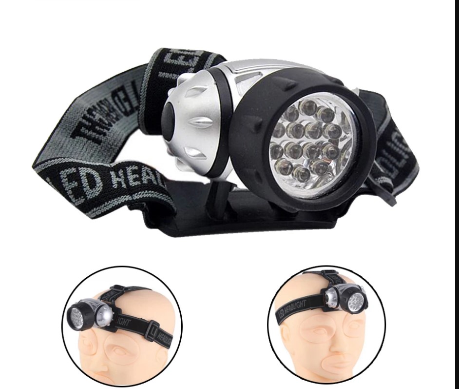 12 LED Headlight  Flash Light Torch Wide Beam Bright Adjustable Strap Headlamp