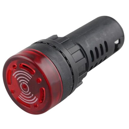 RED LED Indicator AD16-16SM 12V with buzzer- Industrial Electrical Indicator Lights.