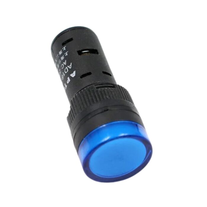 AD16-16C 24V Blue LED Indicator - Industrial Electrical Indicator Light with 16mm Hole Diameter -.