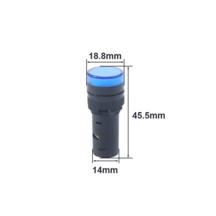 AD16-16C 24V Blue LED Indicator - Industrial Electrical Indicator Light with 16mm Hole Diameter .