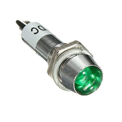 12V Industrial LED Indicator Green Light - Panel Mount 10mm.