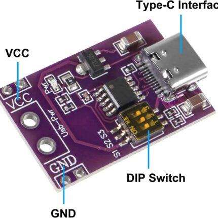 Type-C QC AFC PD2.0 PD3.0 to DC Fast Charge Decoy Trigger Support 5V 9V 12V 15V 20V Fixed Voltage Output