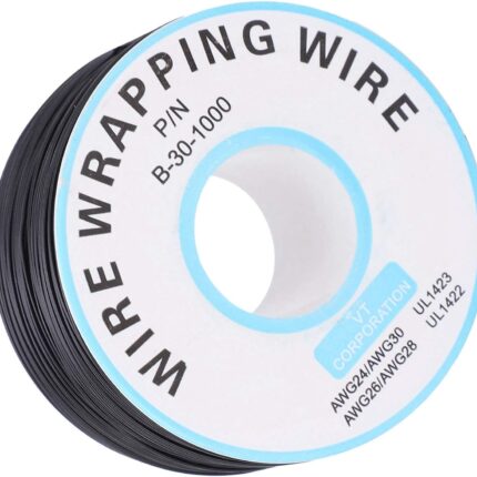 B-30-1000 Insulated PVC Coated 30AWG Wire Wrapping Wire - Green (230 Meters) for Electronics Projects