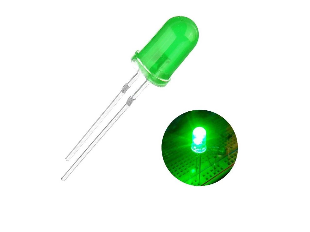 5MM Green LED- Long-Lasting for DIY Projects & Electronic Devices