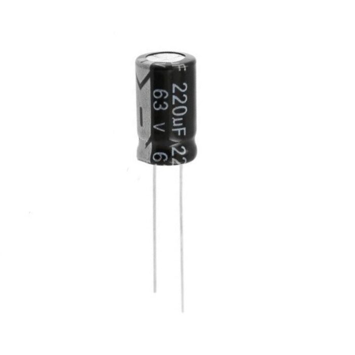 Electrolytic Capacitor 220uF 63V - Long-Life for Circuit Design & Power Applications