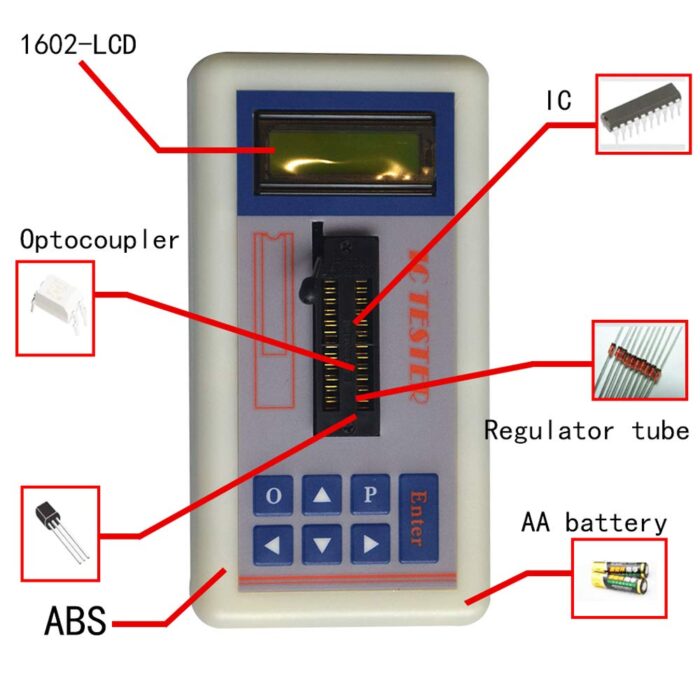 SATMW Transistor Tester Integrated Circuit IC Test-Transistor and IC Tester for Component Testing