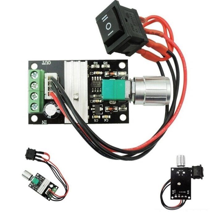 DC PWM Motor Speed Controller Regulator- Adjustable Reversible Motor Driver Switch Module, PWM Motor Speed Controller for DC Motors